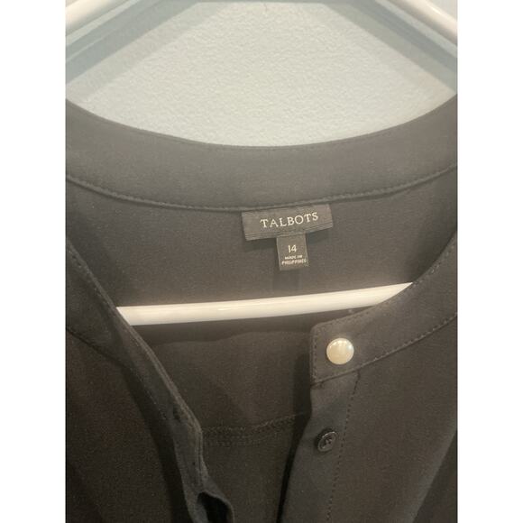 Talbots Womens Shirt Dress Size 14 Black Old Money Business Casual Office NEW - Picture 2 of 10